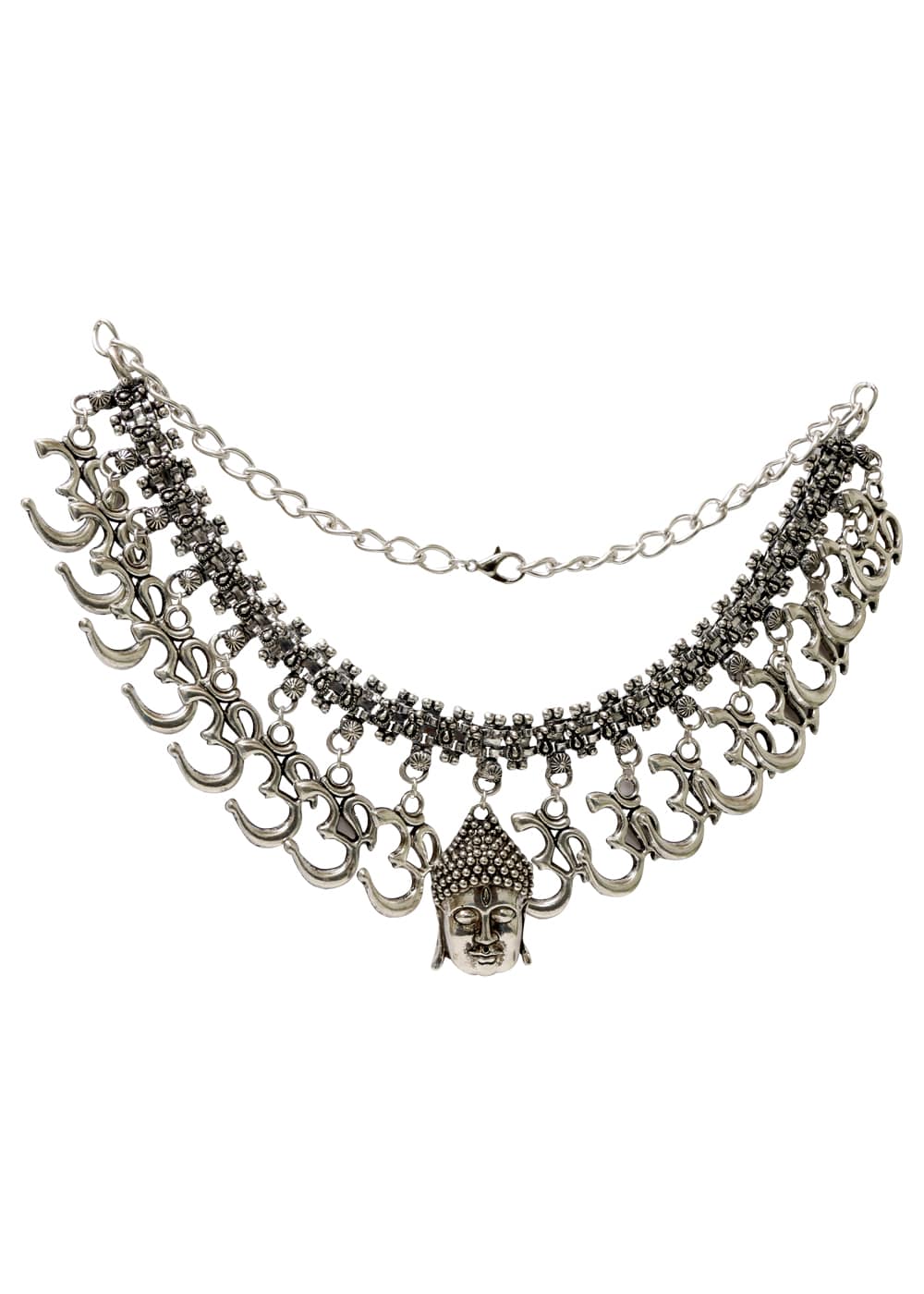 Tribal Statement OM Necklace with Budhha as Center Piece - Necklace