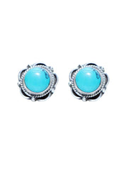 Turquoise Stone Studs in 92.5 Sterling Silver - Studs