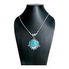 Turquoise Stone Tribal Look Necklace - Necklace
