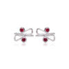 Unique 925 Silver Toe Rings in Red Cubic Zirconia