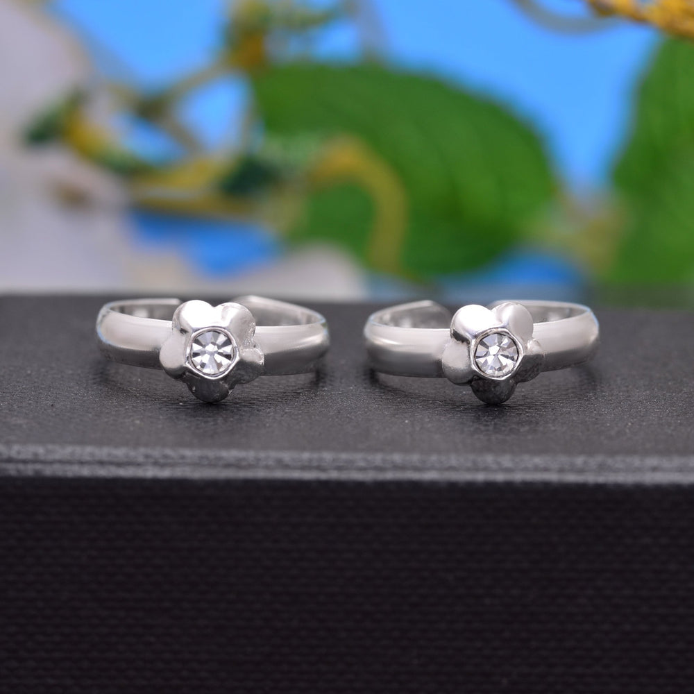 Unique and Beautiful 925 Silver Toe rings in White Cubic Zirconia - Toe Rings