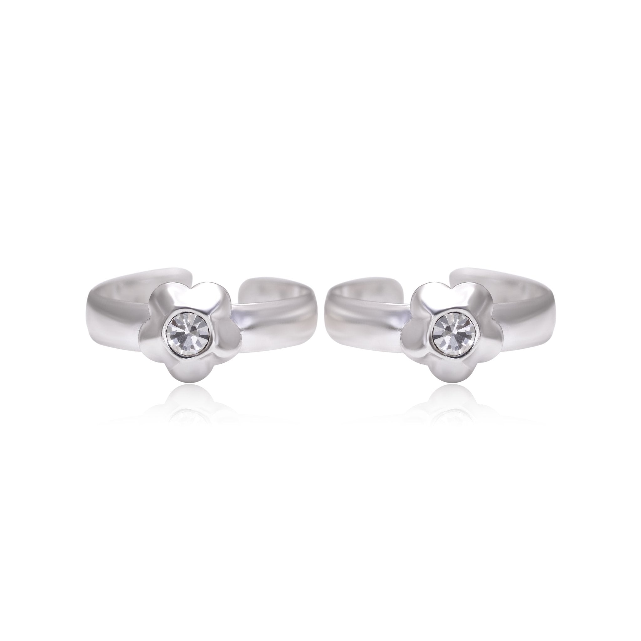 Unique and Beautiful 925 Silver Toe rings in White Cubic Zirconia - Toe Rings