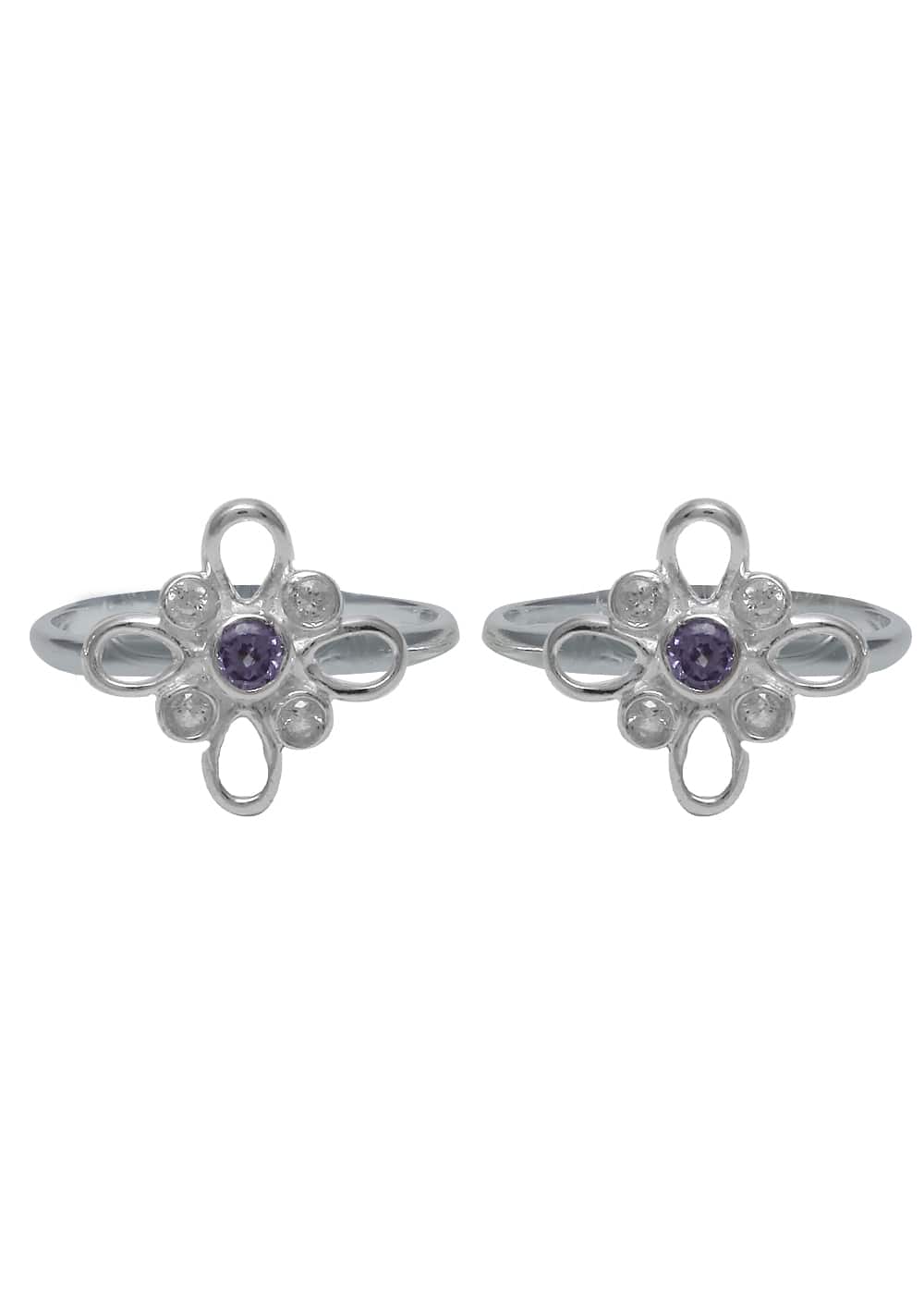 Unique Cubic Zirconia Toe Rings in 92.5 Sterling Silver - Toe Rings