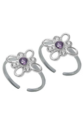 Unique Cubic Zirconia Toe Rings in 92.5 Sterling Silver - Toe Rings