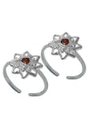 Unique pair Cubic Zirconia Toe Rings in 92.5 Sterling Silver